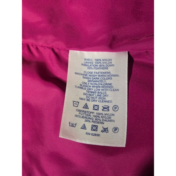 Lands End Puffer Vest Down Feathers Pink Magenta Size Medium Petite - Picture 4 of 5